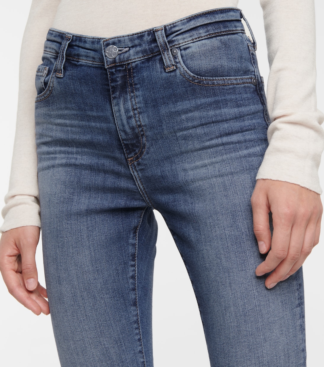 Jeans Mari de algodón elástico tiro alto | AG Jeans