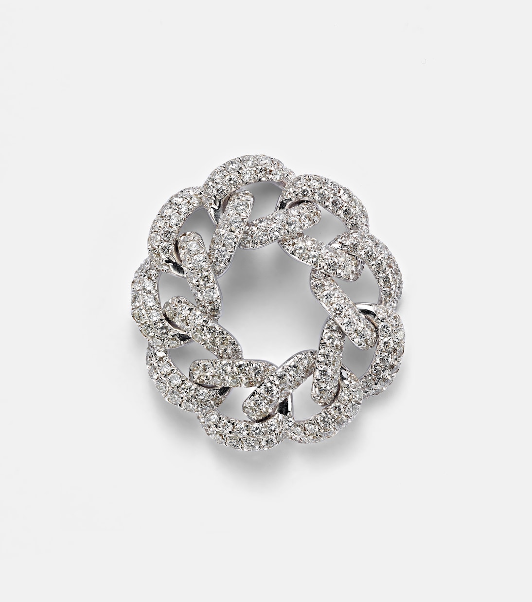 Anello in oro bianco 18kt con diamanti pavé, gioiello essenziale per giovani