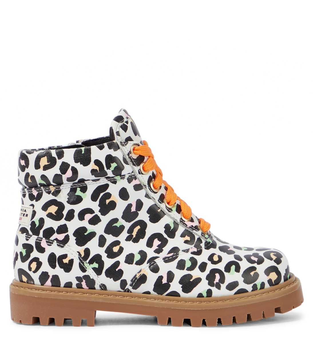 Tia leopard-print leather combat boots | Sophia Webster Mini