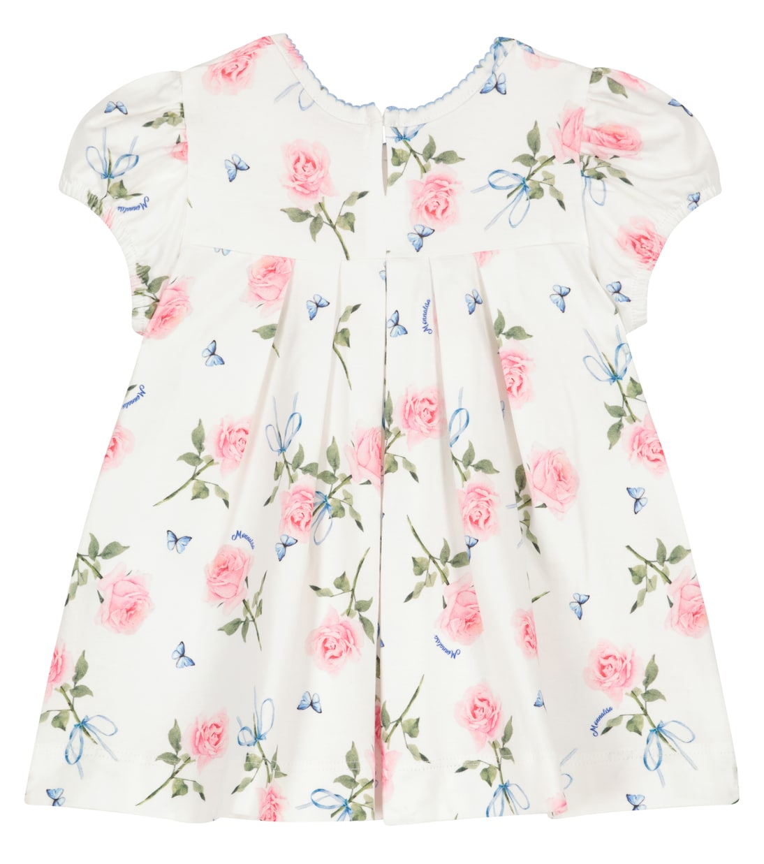 Bebé - vestido de algodón con estampado de rosas | Monnalisa