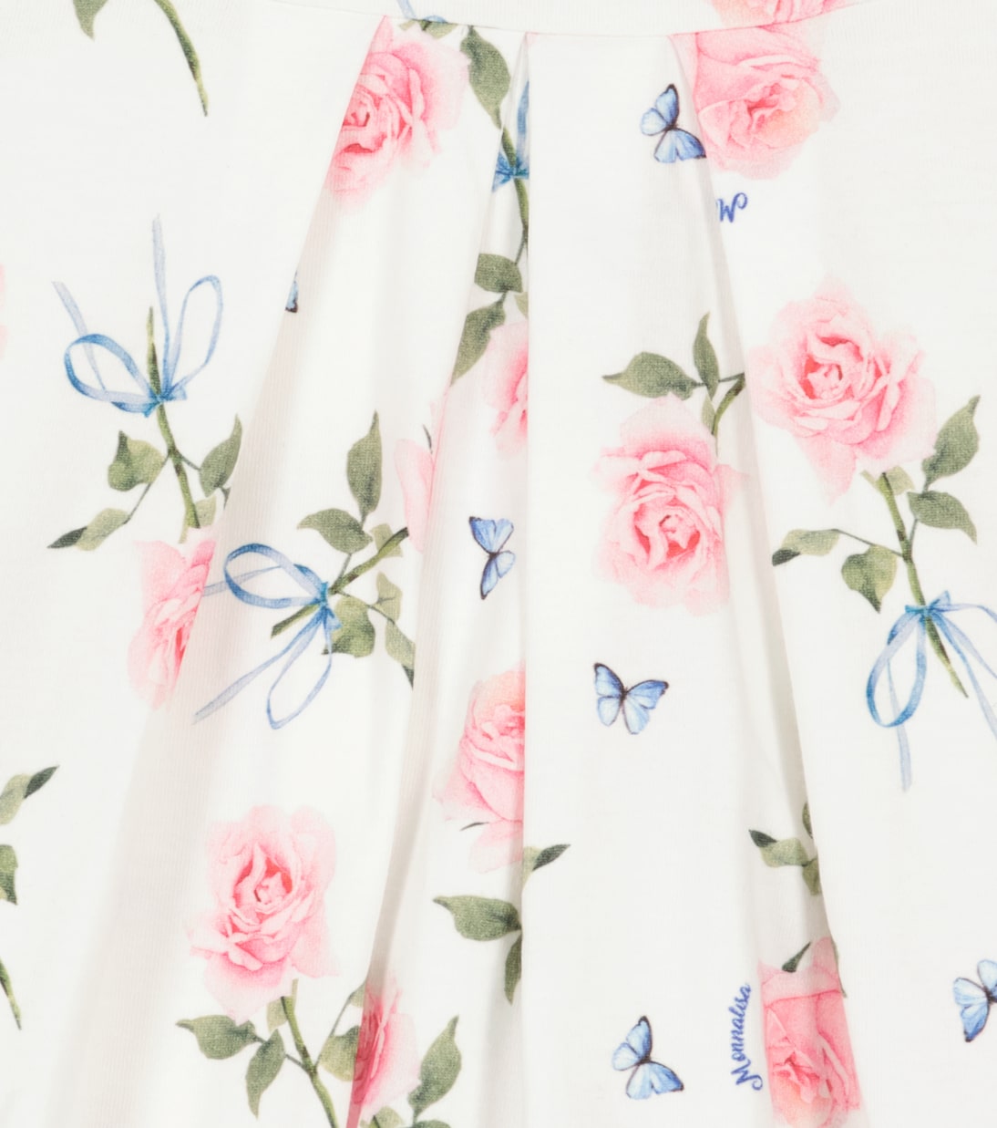 Bebé - vestido de algodón con estampado de rosas | Monnalisa
