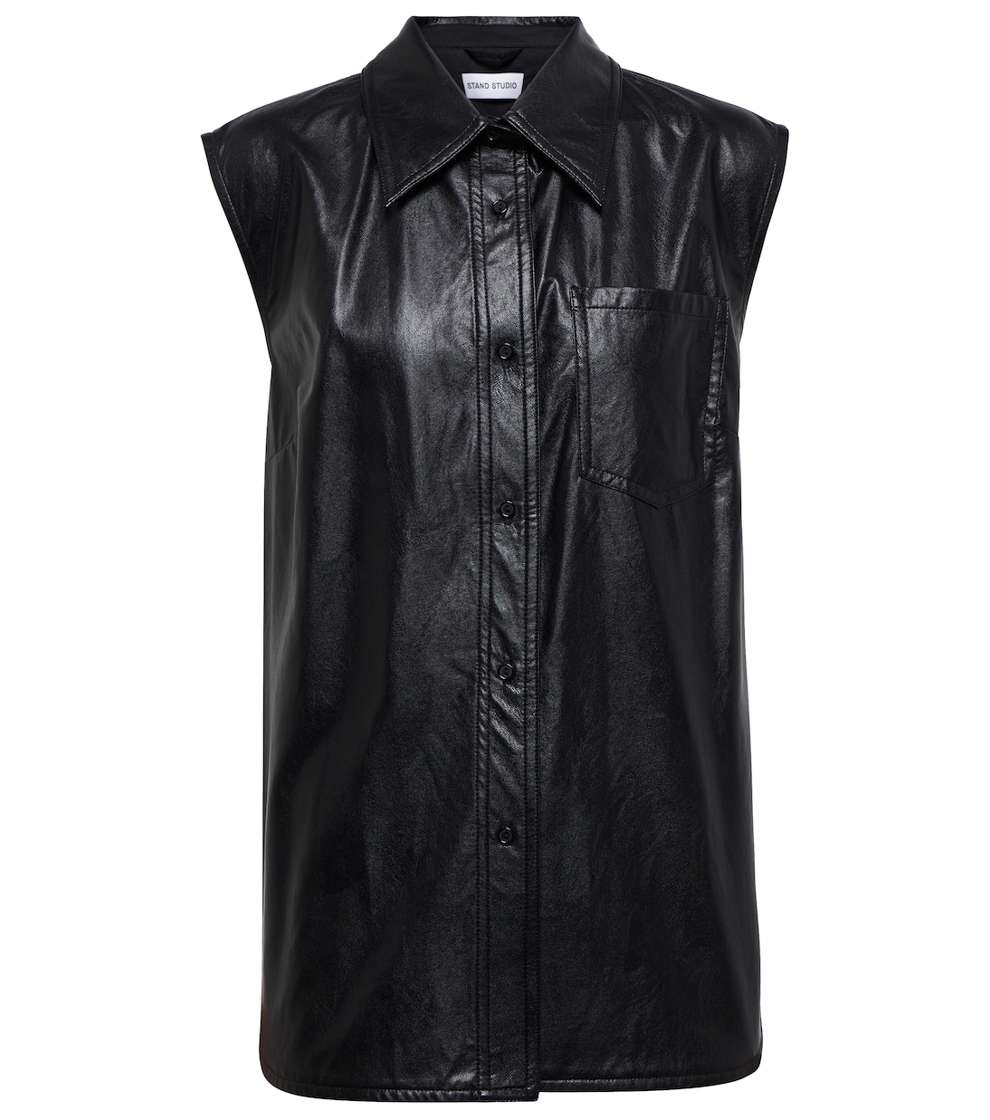 Arya faux leather top | Stand Studio