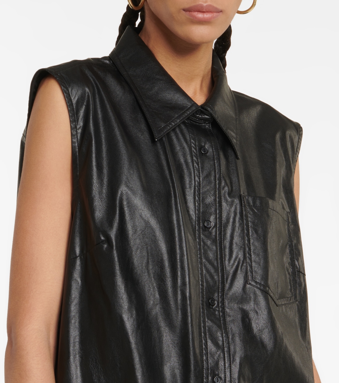 Arya faux leather top | Stand Studio