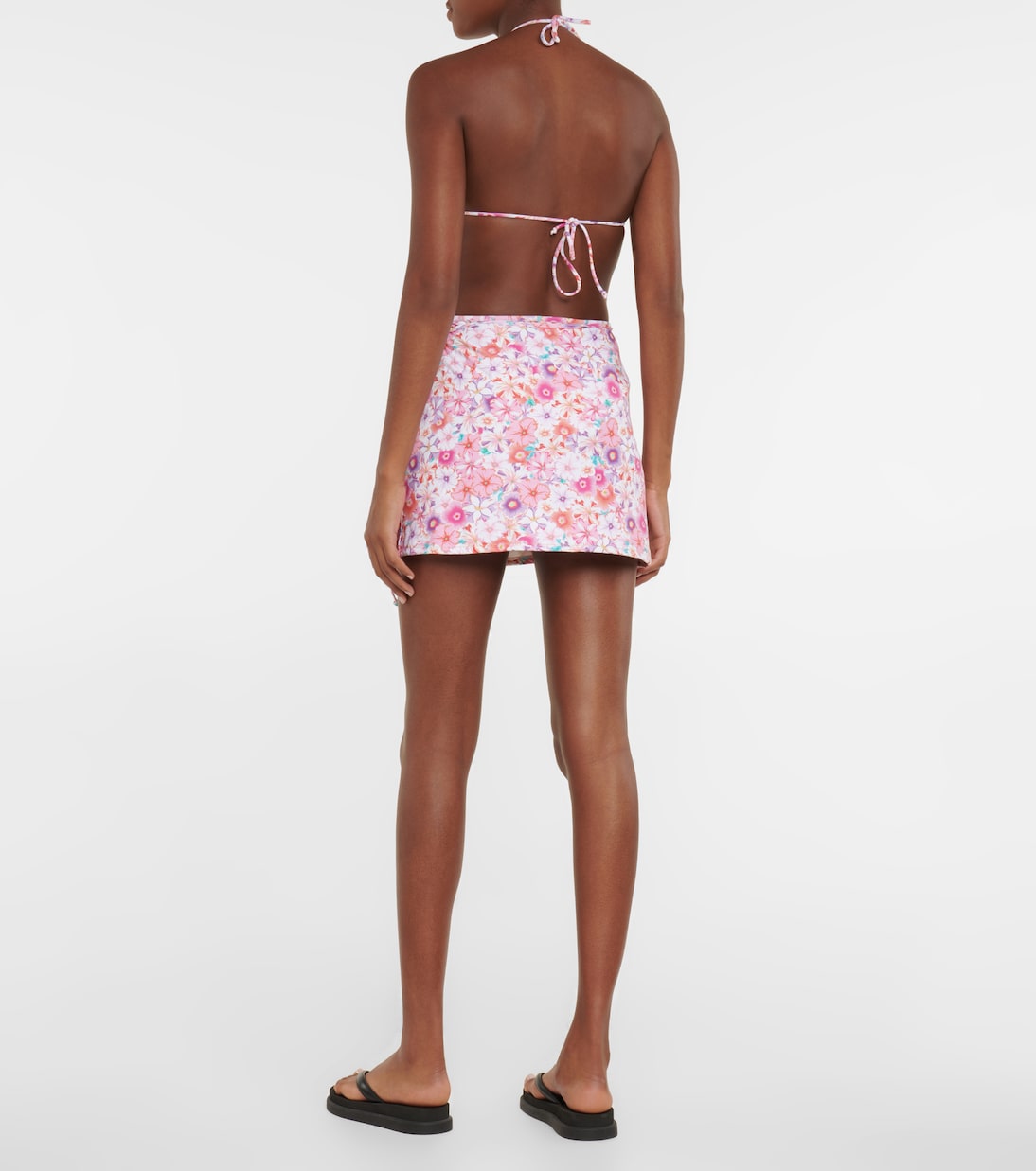 Floral high-rise wrap miniskirt | Reina Olga