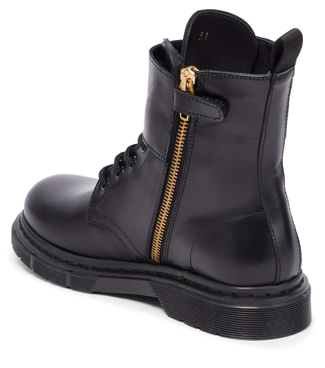 Logo leather ankle boots | Balmain Kids