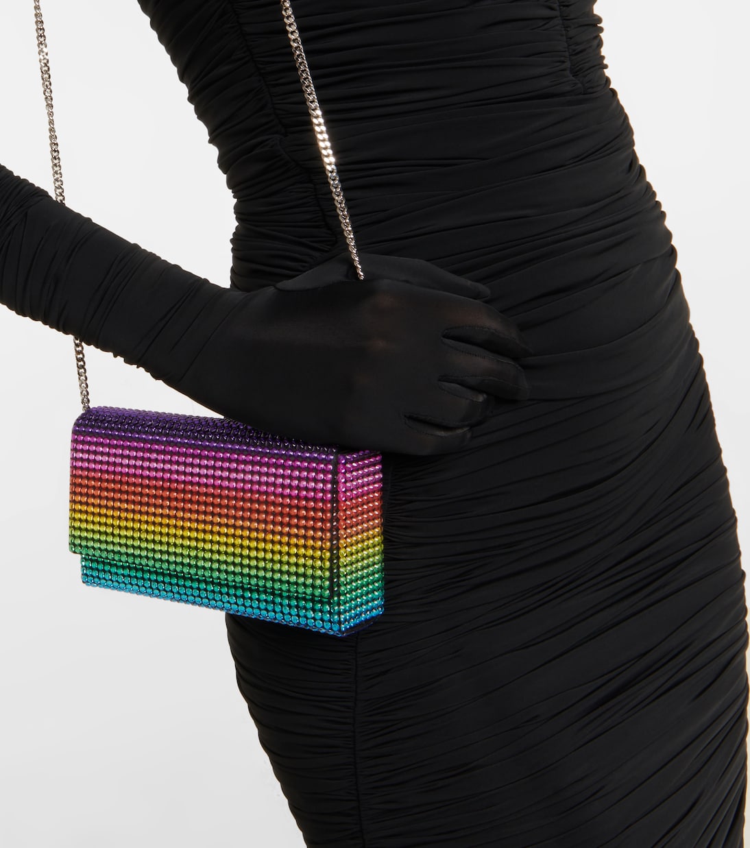 Clutch Superamini Paloma con cristalli | Amina Muaddi