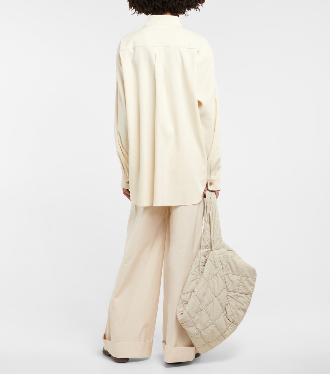 Chemise oversize en coton et laine mélangés | Lemaire