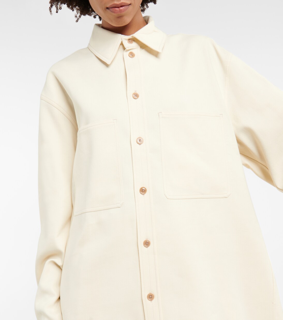 Chemise oversize en coton et laine mélangés | Lemaire