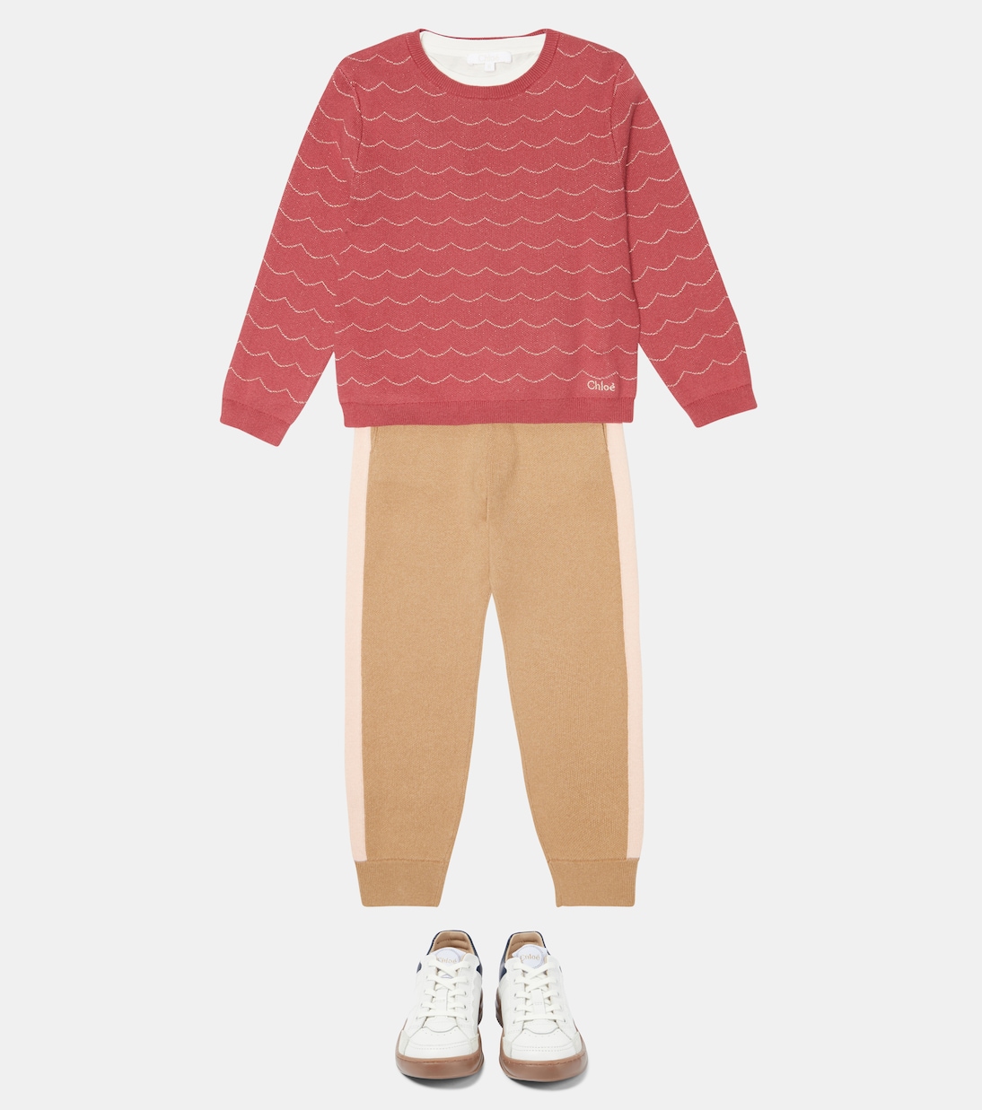 Pullover in maglia lamé di misto cotone | Chloé Kids