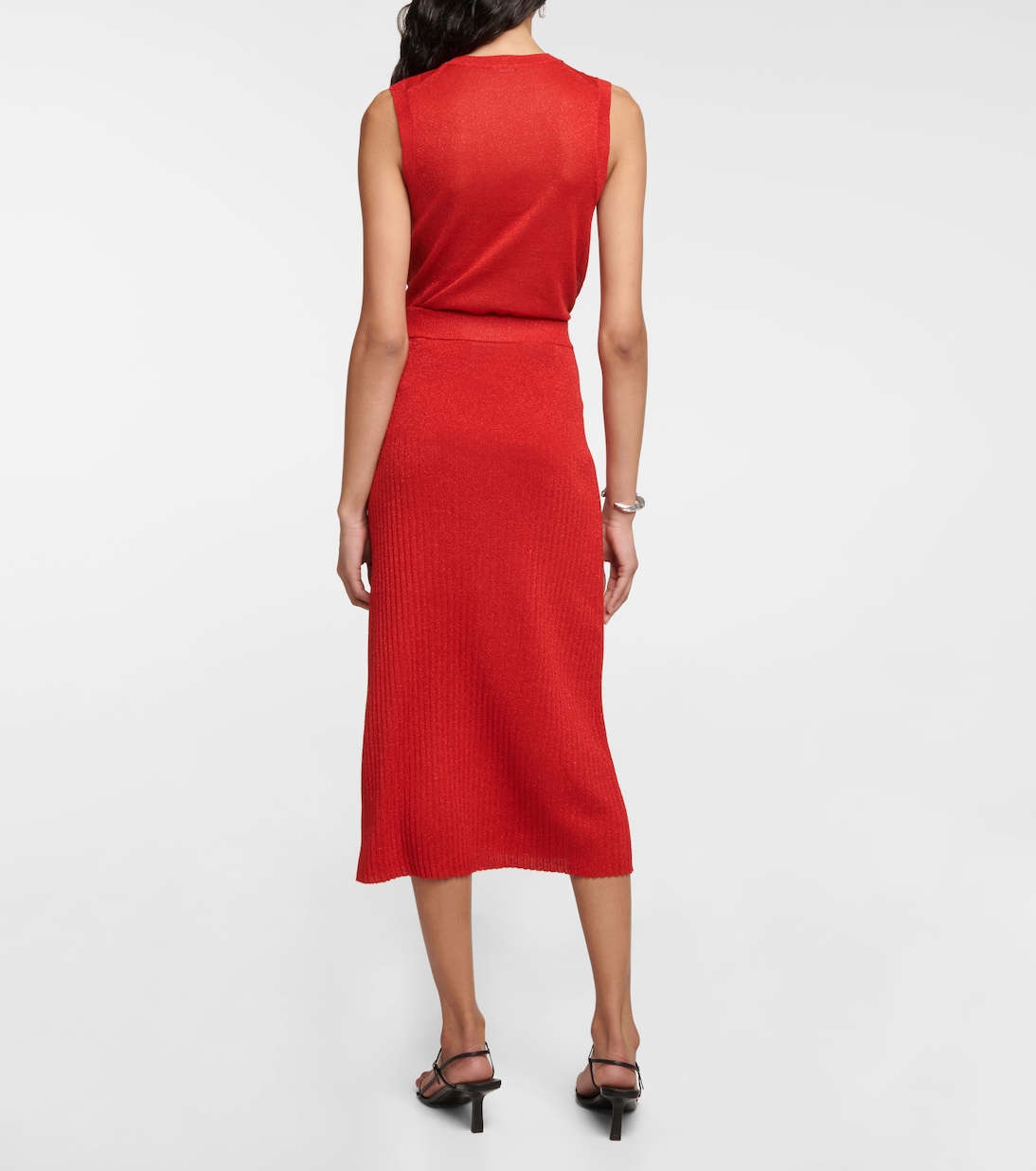 Metallic knit midi skirt | Joseph