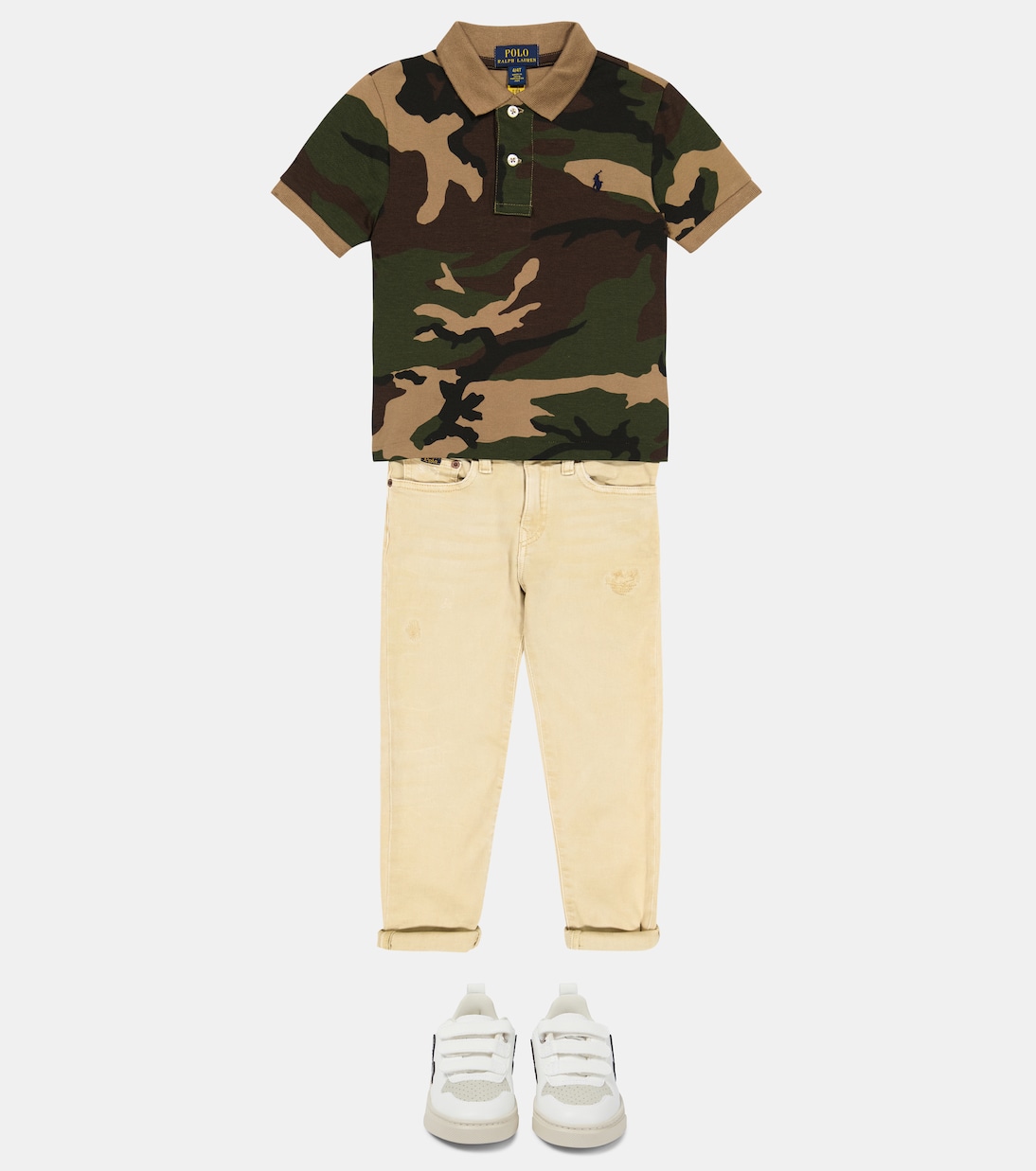 카무플라주 코튼 폴로 셔츠 | Polo Ralph Lauren Kids