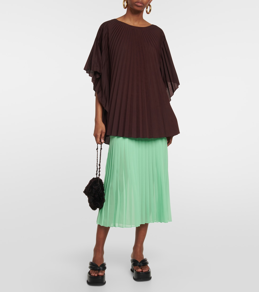 Pleated poplin midi dress | Dries Van Noten