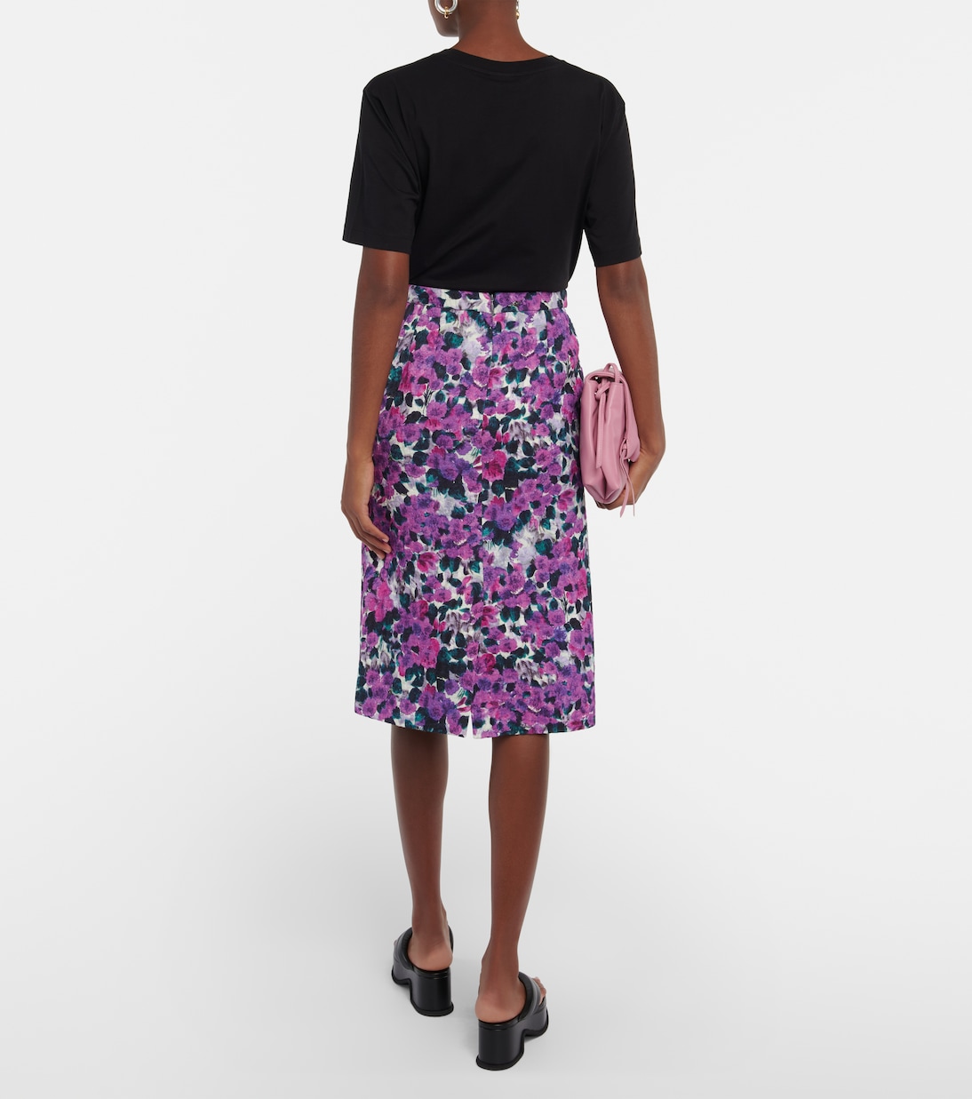 Jupe midi embossée à fleurs | Dries Van Noten