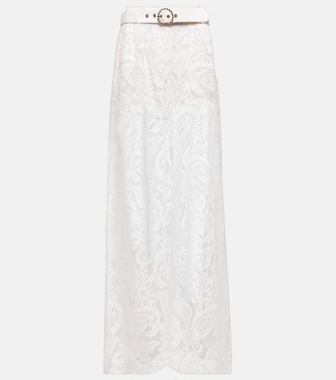 Pantalon ample à taille haute brodé en coton mélangé | Zimmermann