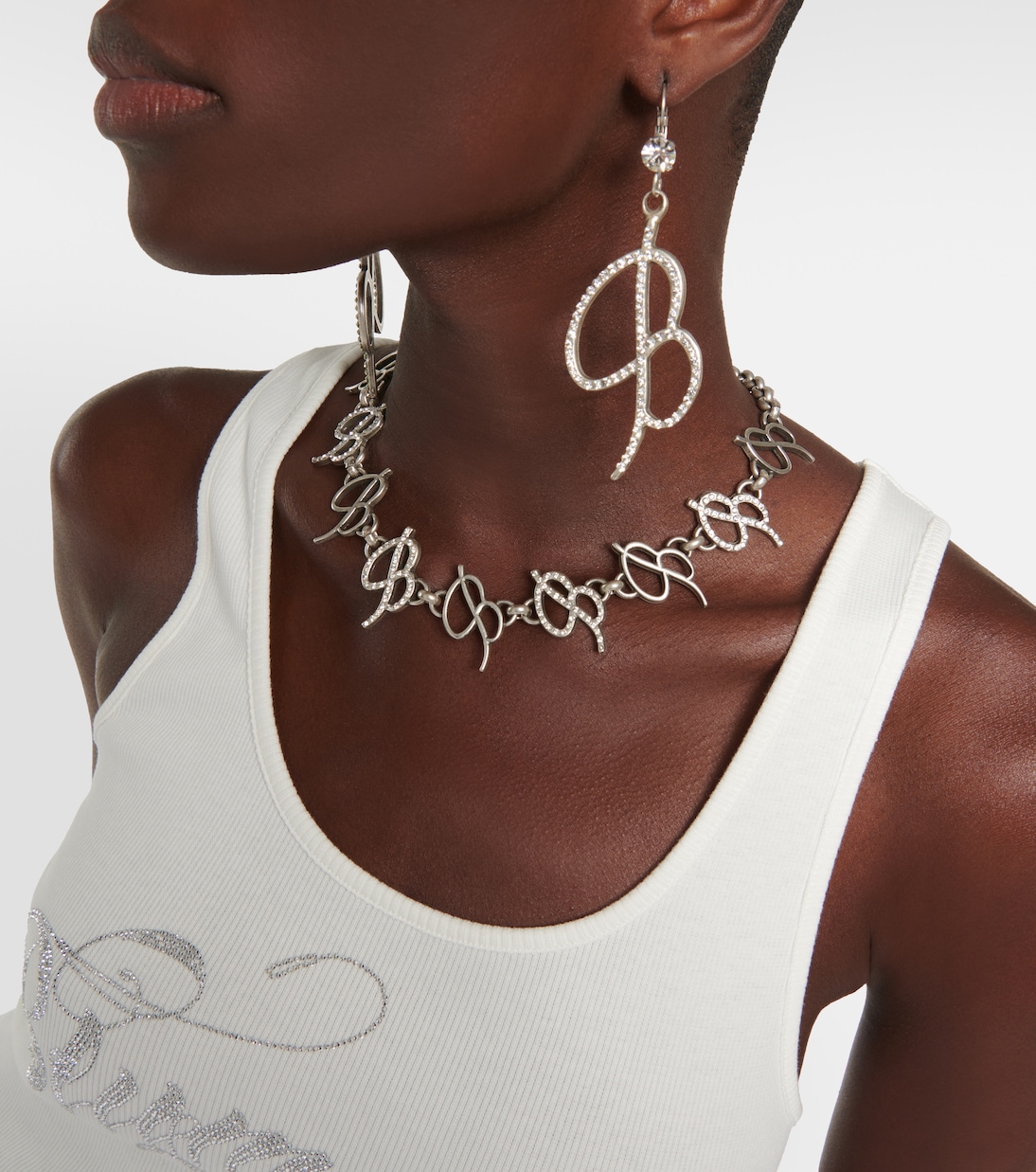 Orecchini con logo e cristalli | Blumarine