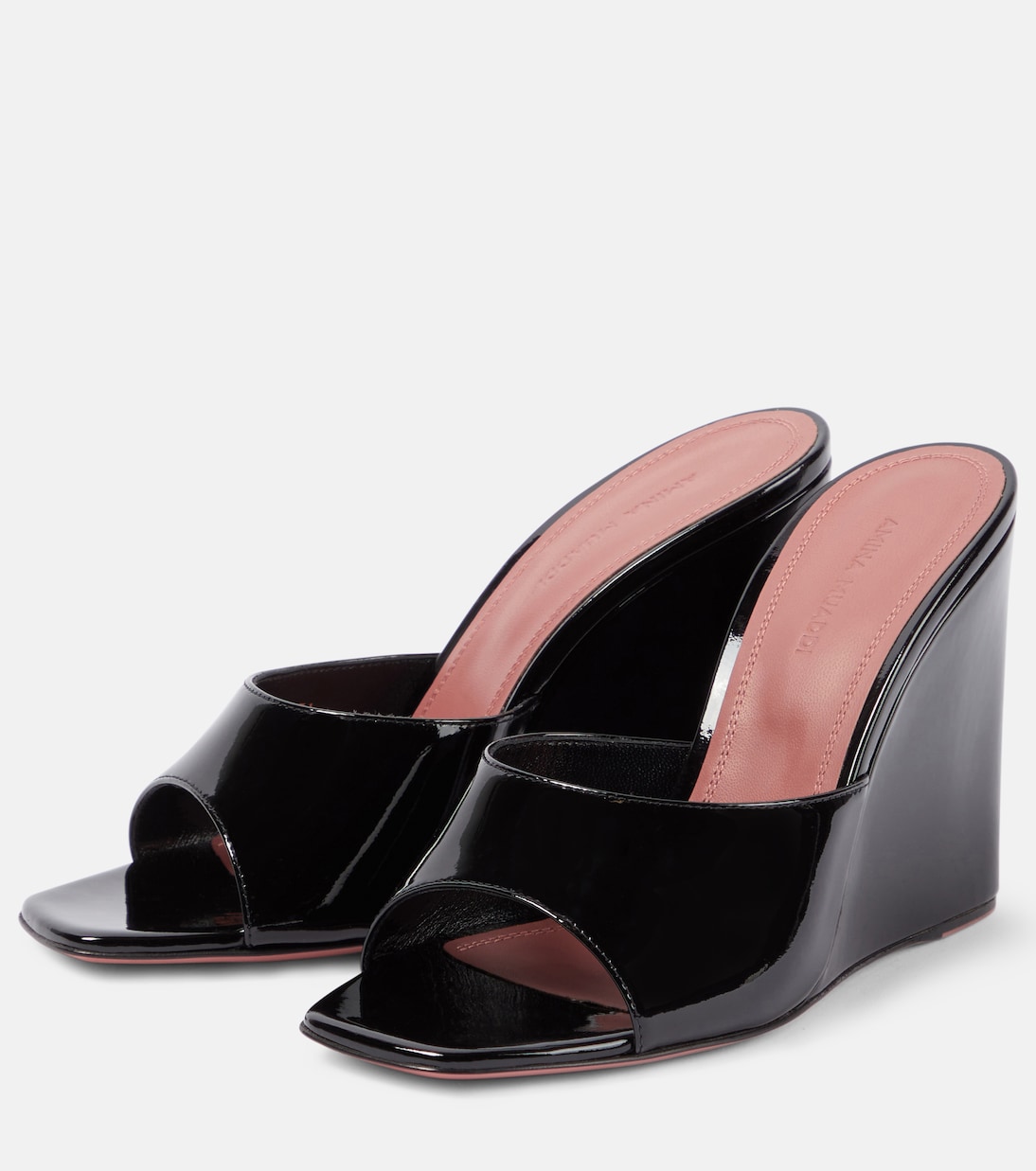 Wedge-Pantoletten Lupita aus Lackleder | Amina Muaddi
