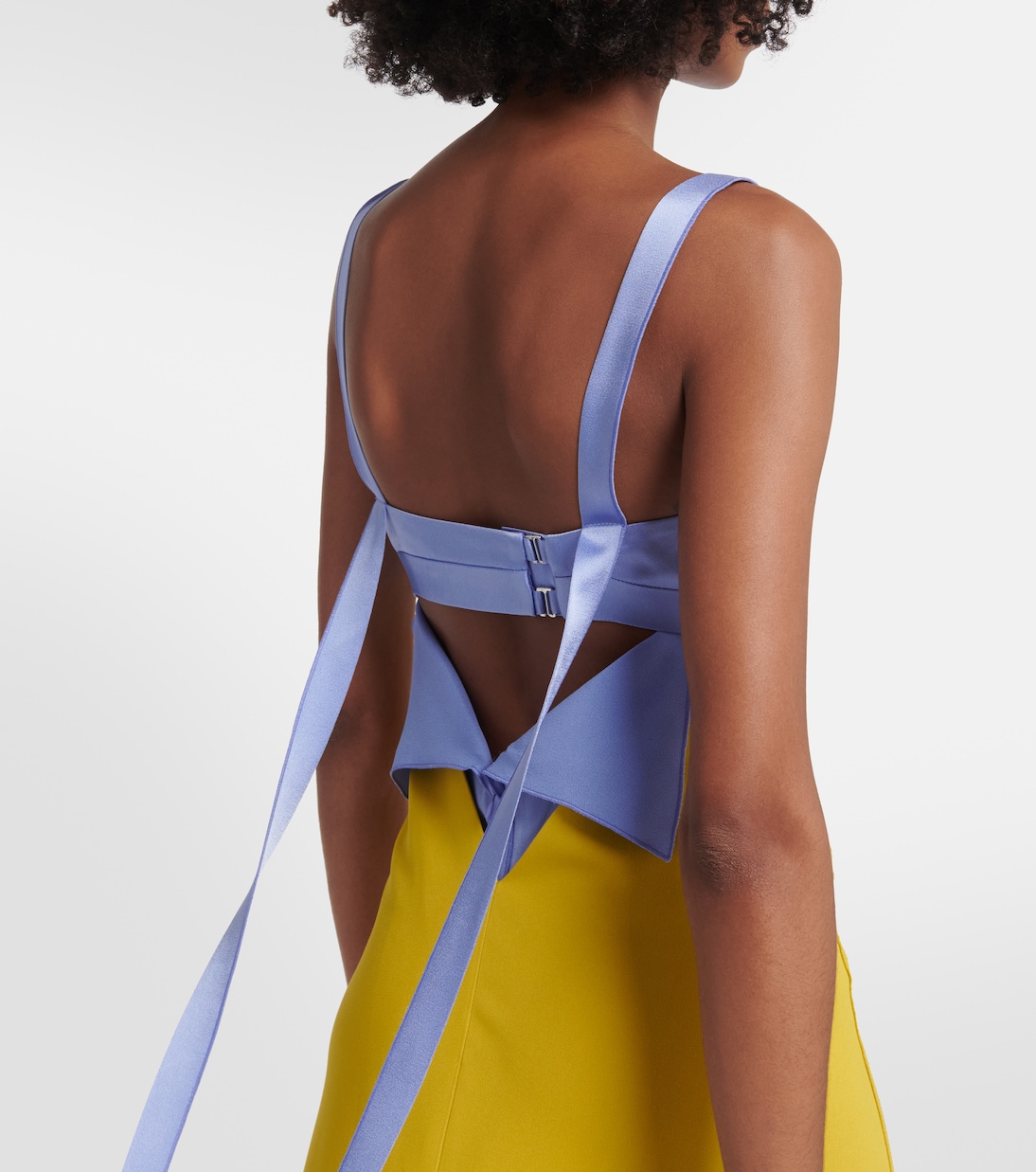 Abito midi in raso e cady | Victoria Beckham