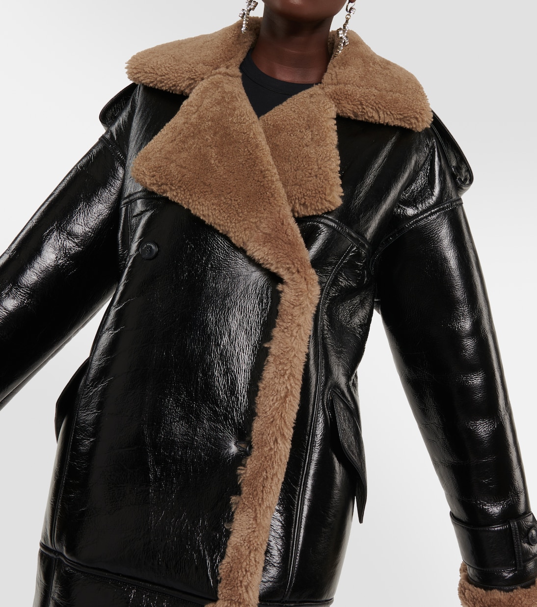 Cappotto Jordan in pelle e shearling | The Mannei
