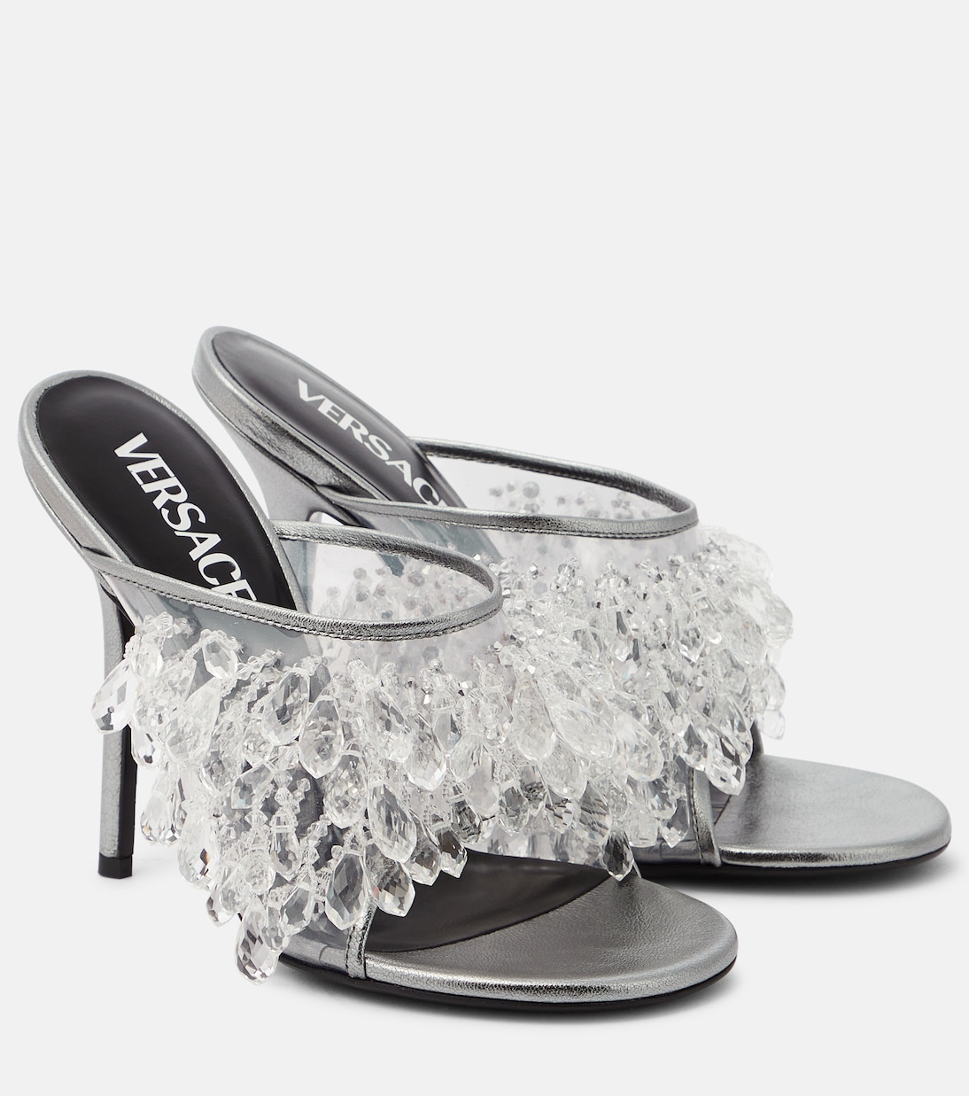 Versace clear mules cheap