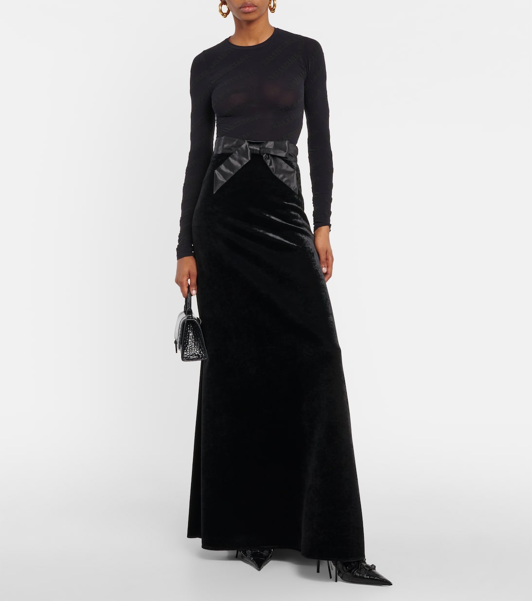 Falda larga de terciopelo | Balenciaga