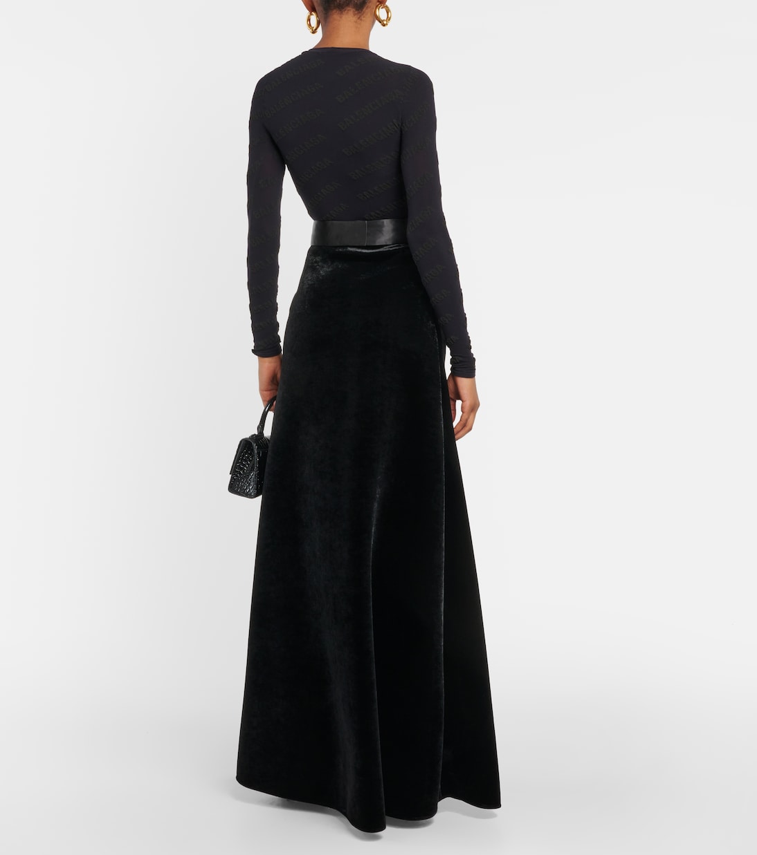 Falda larga de terciopelo | Balenciaga
