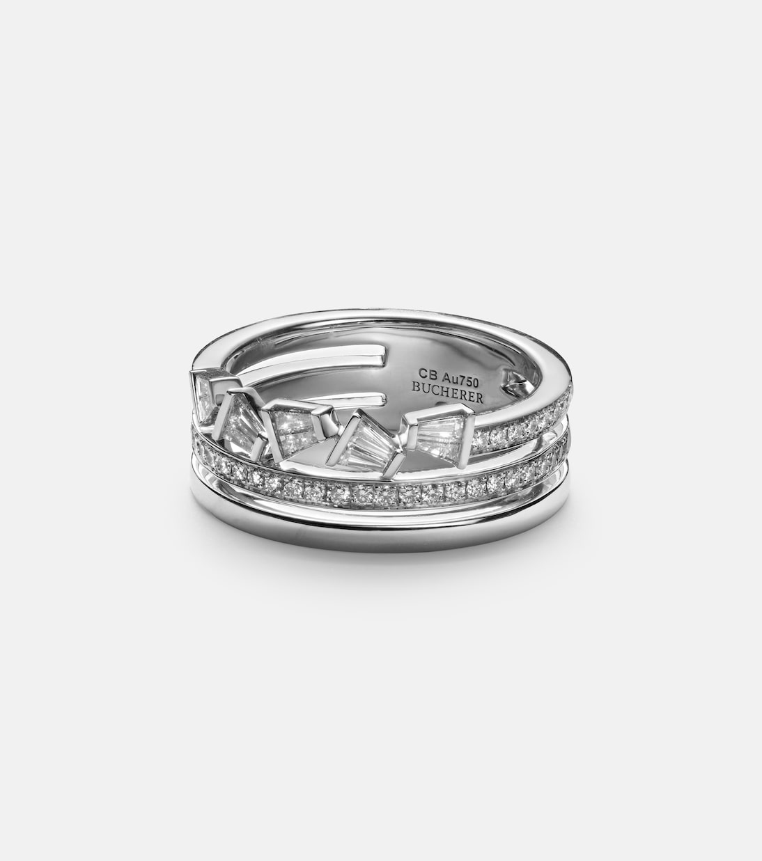Anello in oro bianco 18kt con diamanti, gioiello esclusivo per giovani trendsetter