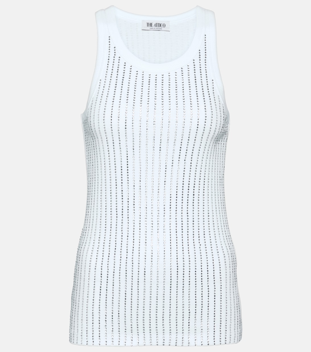 Tank top in cotone con cristalli | The Attico