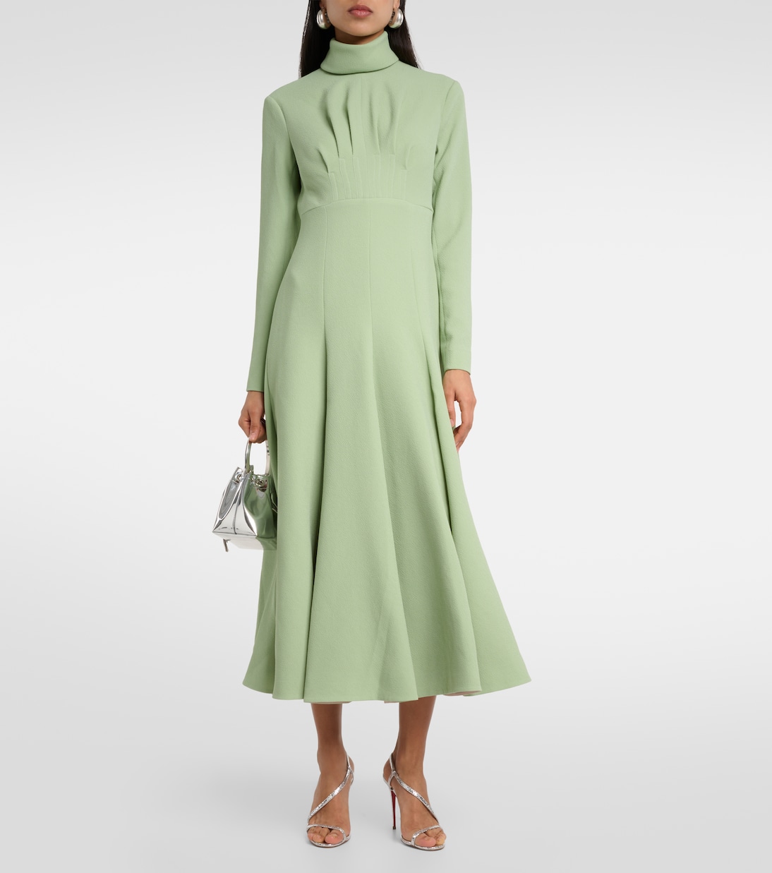 Vestido midi Oakley de crepé plisado | Emilia Wickstead