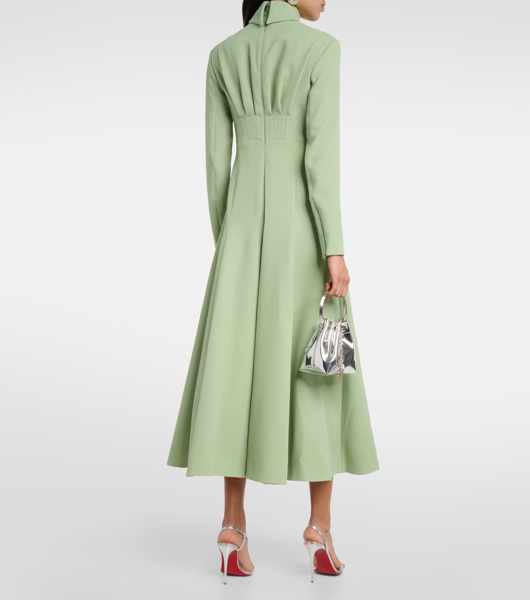 Vestido midi Oakley de crepé plisado | Emilia Wickstead