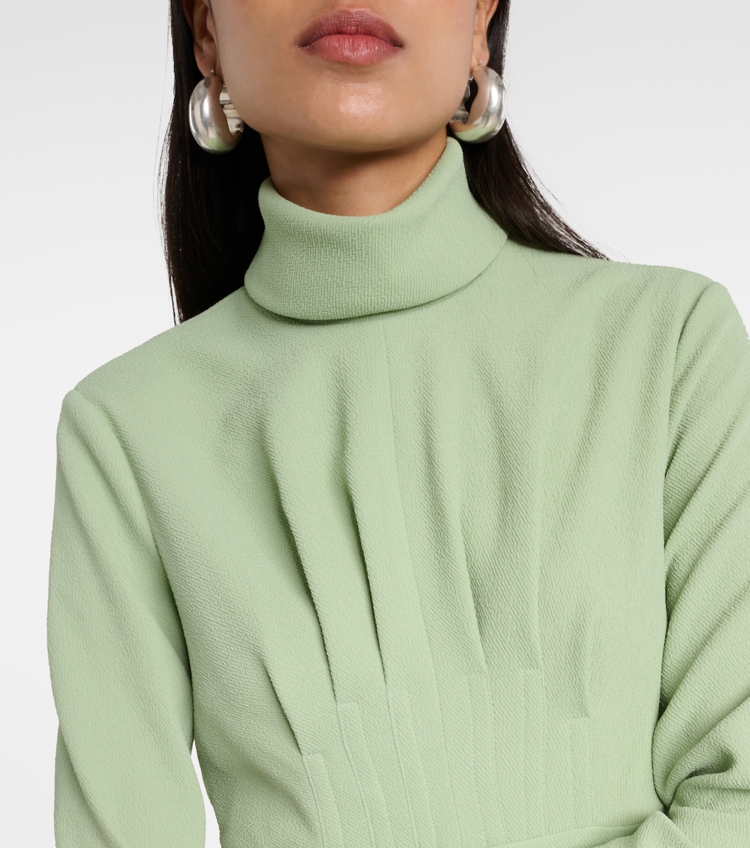 Vestido midi Oakley de crepé plisado | Emilia Wickstead