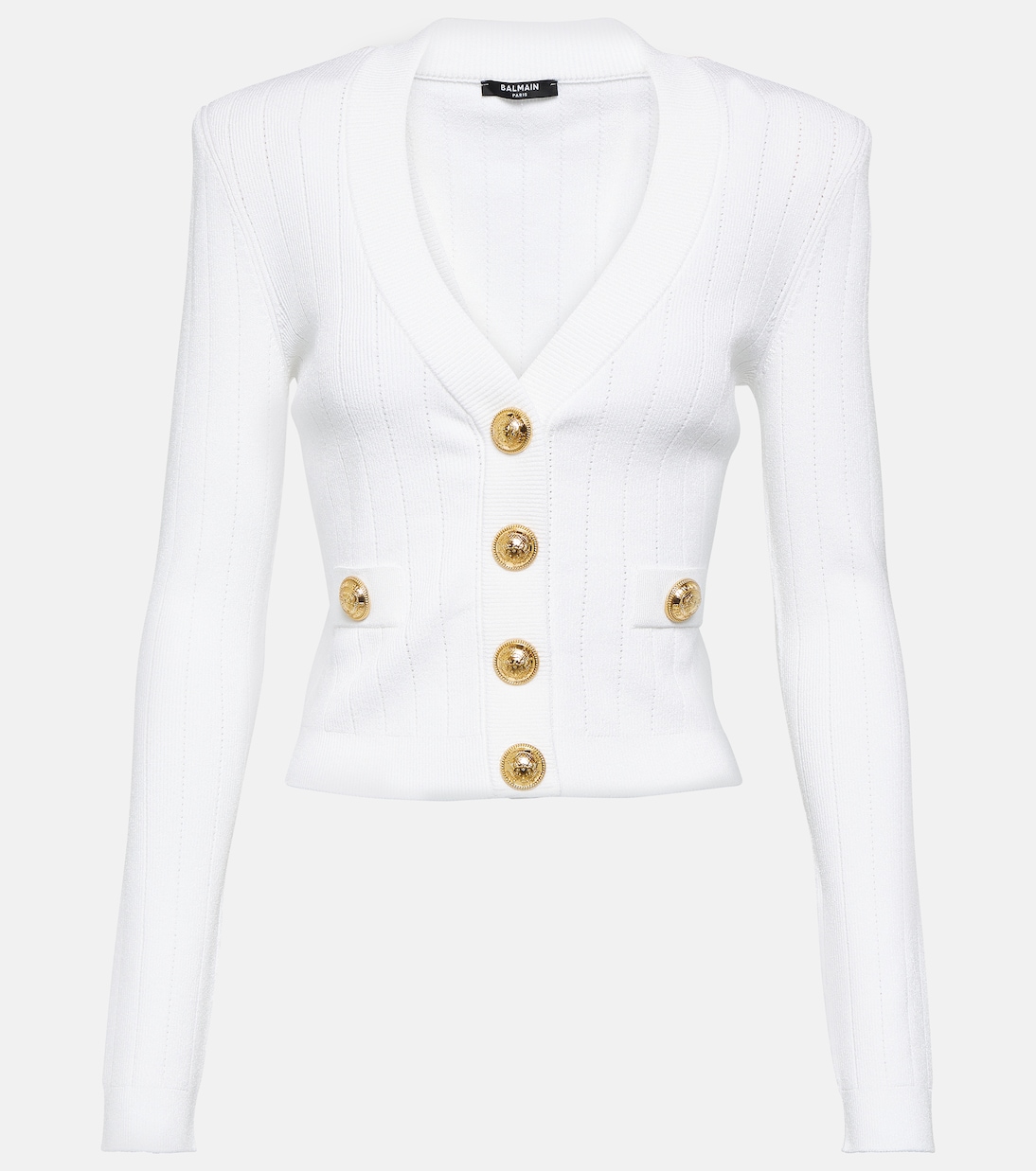 Cardigan in maglia a coste | Balmain