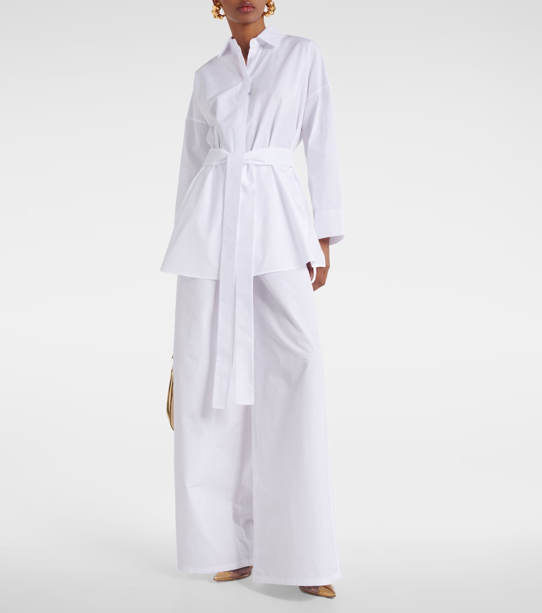 Weite High-Rise-Hose Navigli aus Baumwolle | Max Mara