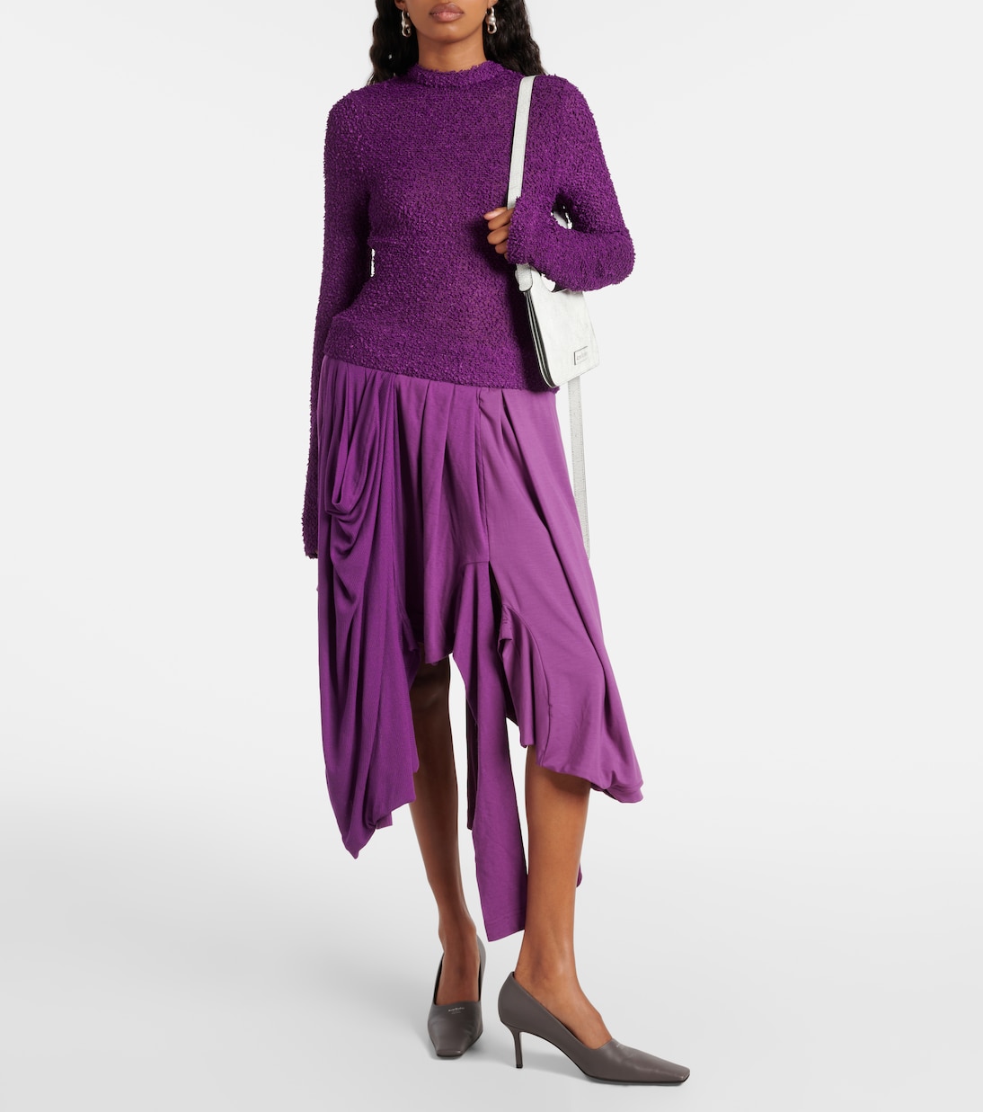 Vestido midi Damage de algodón plisado | Acne Studios