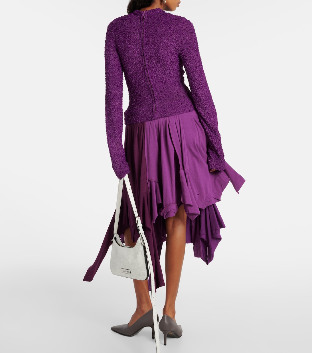 Vestido midi Damage de algodón plisado | Acne Studios