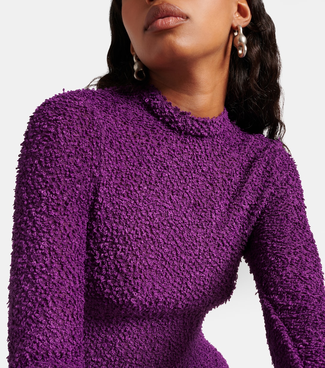 Vestido midi Damage de algodón plisado | Acne Studios