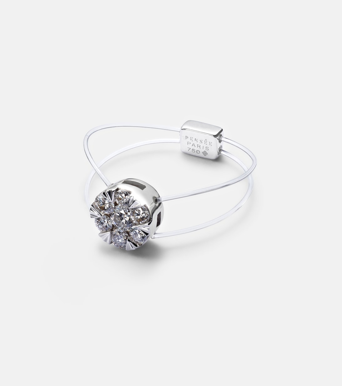 Bague Floating en or blanc 18 ct et diamant | Persée