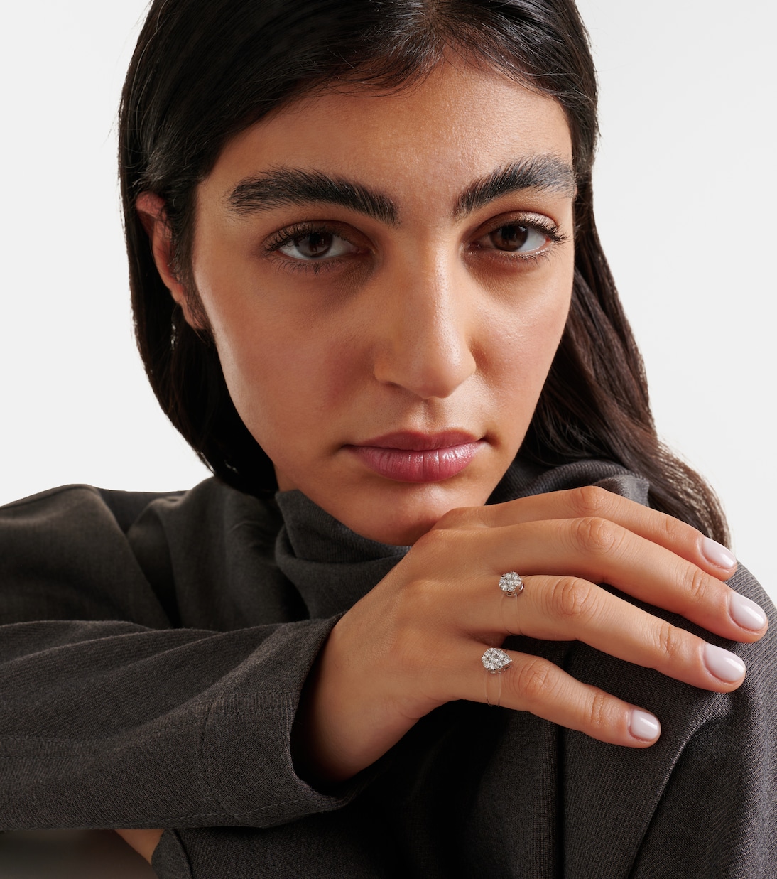 Bague Floating en or blanc 18 ct et diamant | Persée