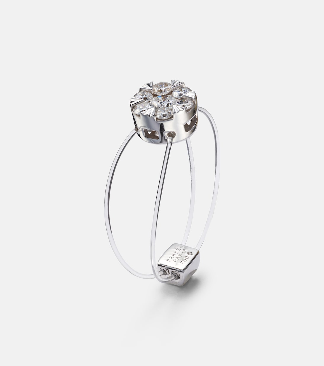 Bague Floating en or blanc 18 ct et diamant | Persée