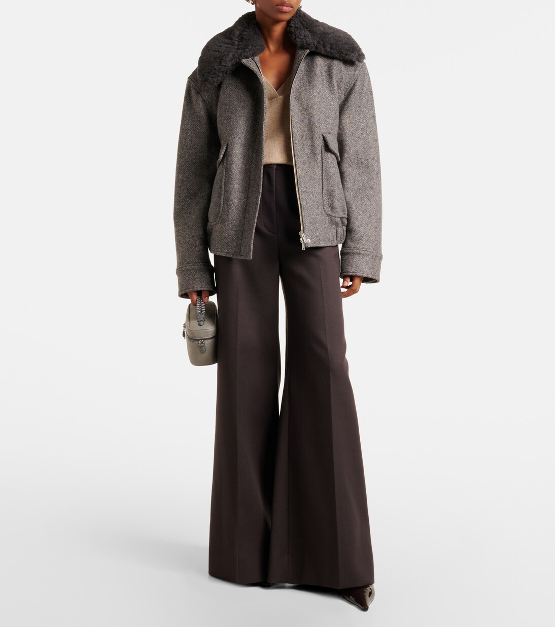 Chaqueta de mezcla de lana con pelo sintético | Stella McCartney