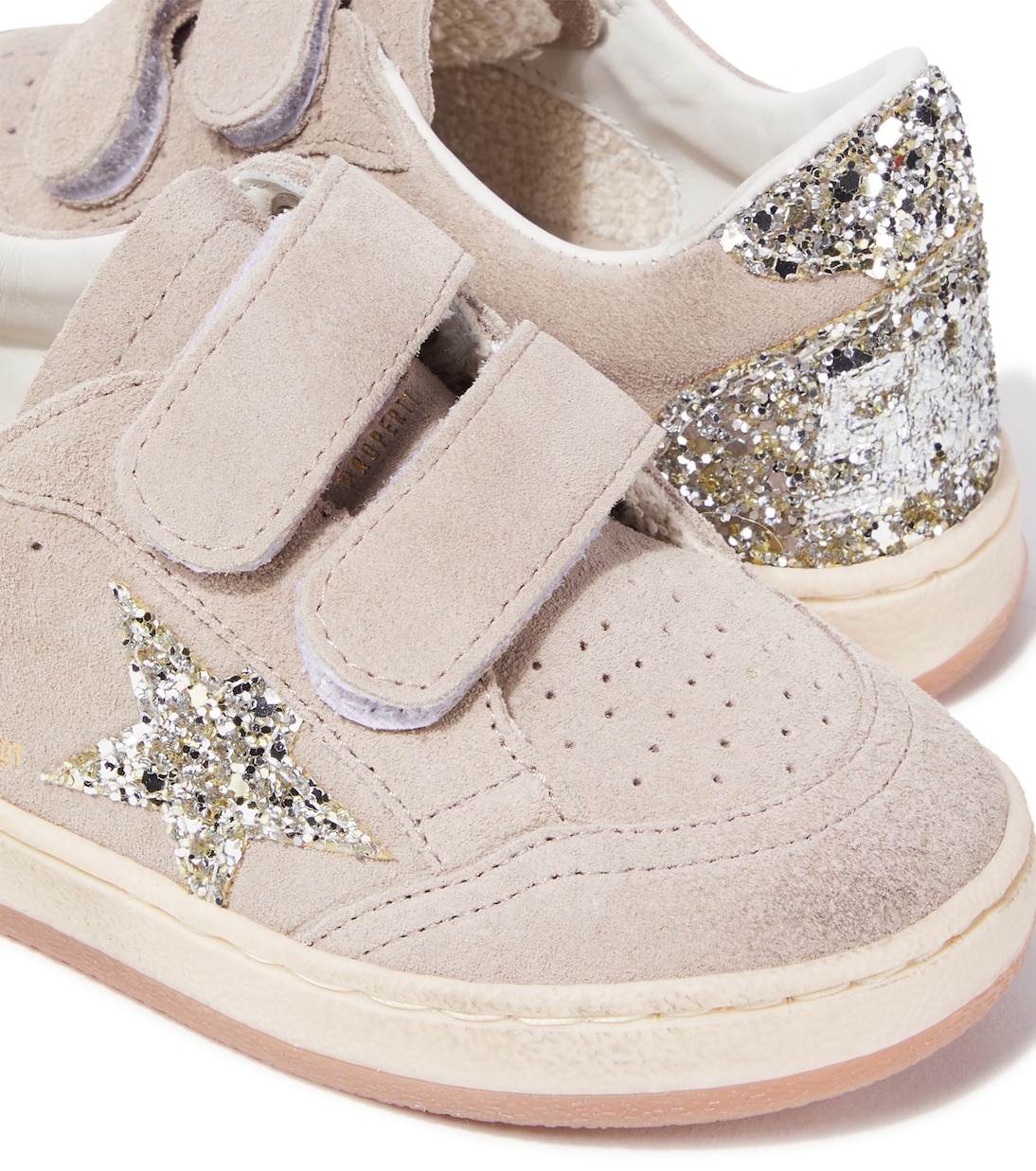 Sneakers Ball Star aus Veloursleder mit Glitter | Golden Goose Kids