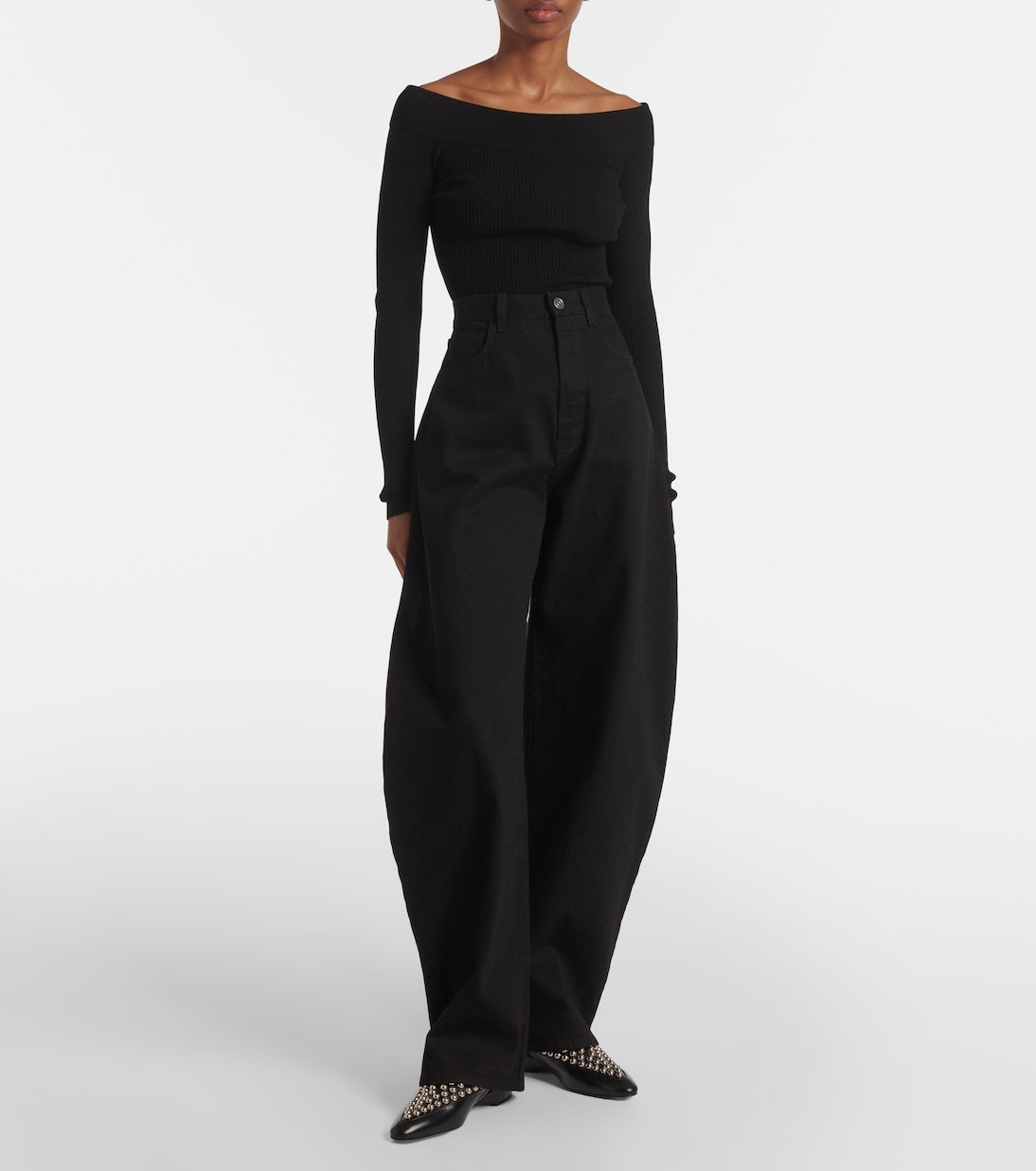 Stivaletti in pelle con borchie | Alaïa