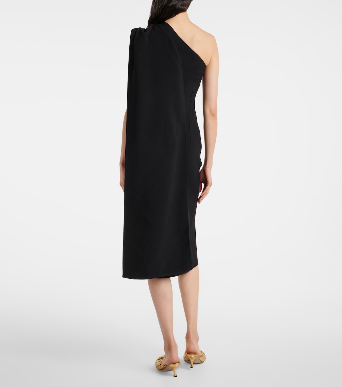 Robe midi asymétrique en crêpe | Bottega Veneta