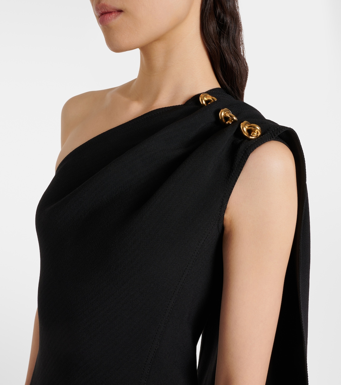 Robe midi asymétrique en crêpe | Bottega Veneta