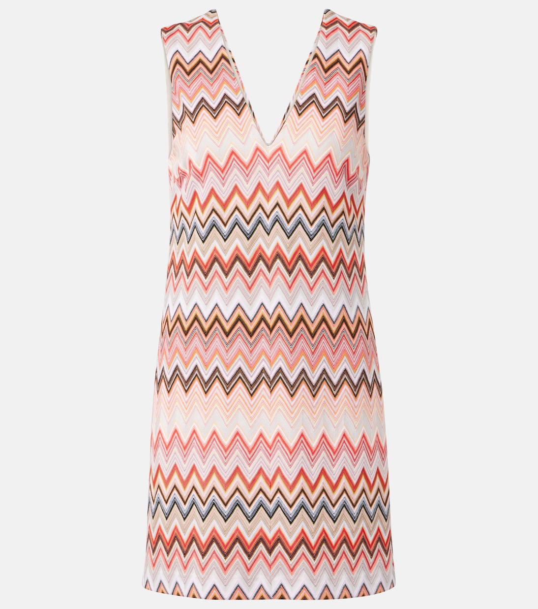 Vestido corto de mezcla de algodón en zigzag | Missoni