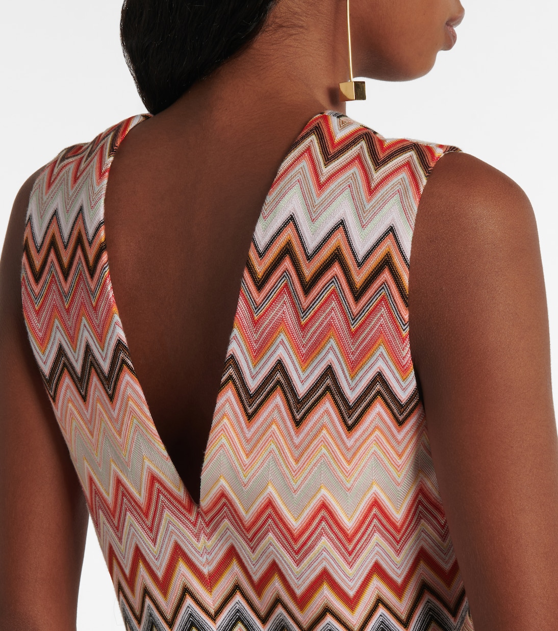 Vestido corto de mezcla de algodón en zigzag | Missoni
