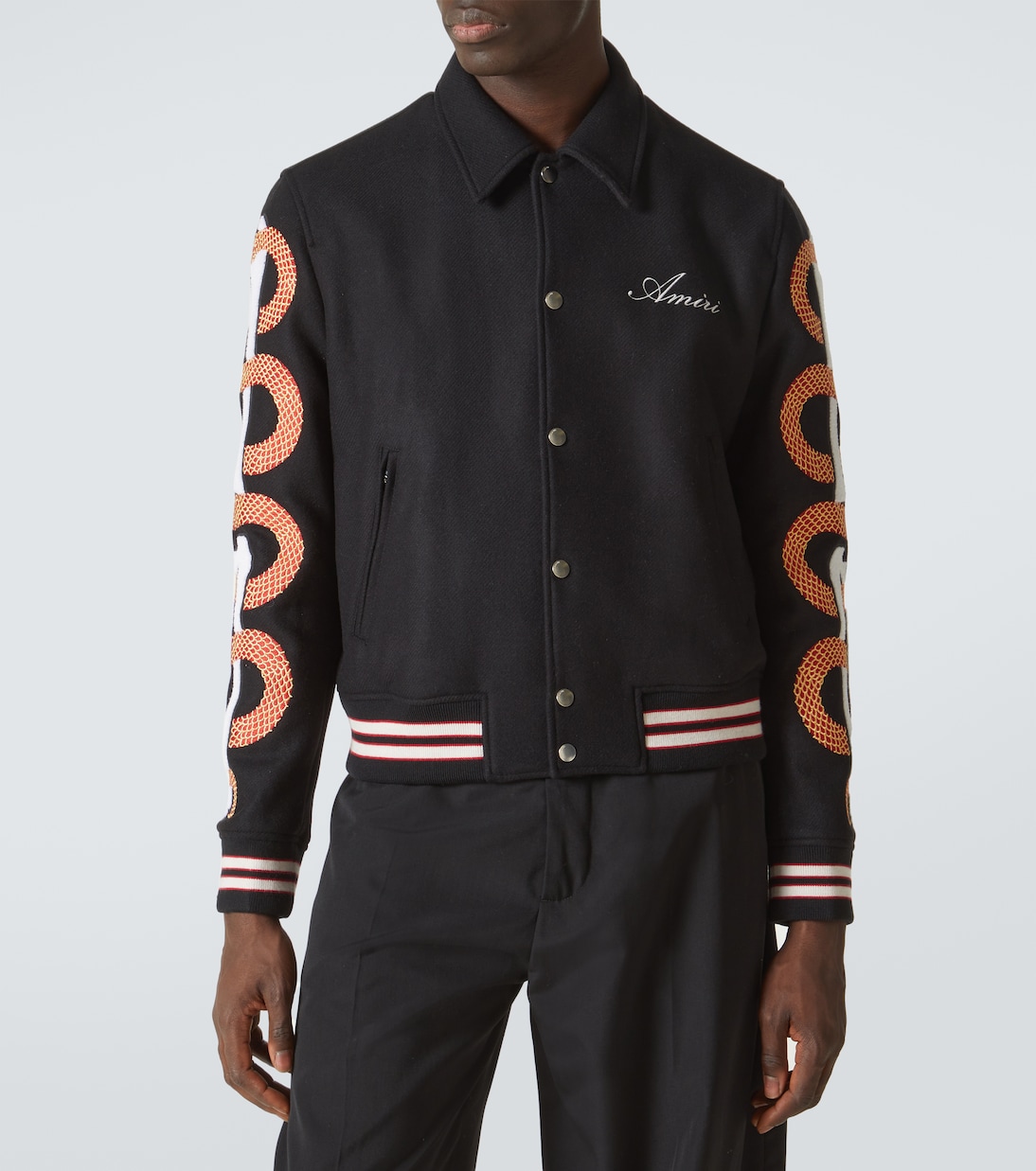 Amiri Snake Bones wool-blend varsity jacket | Amiri