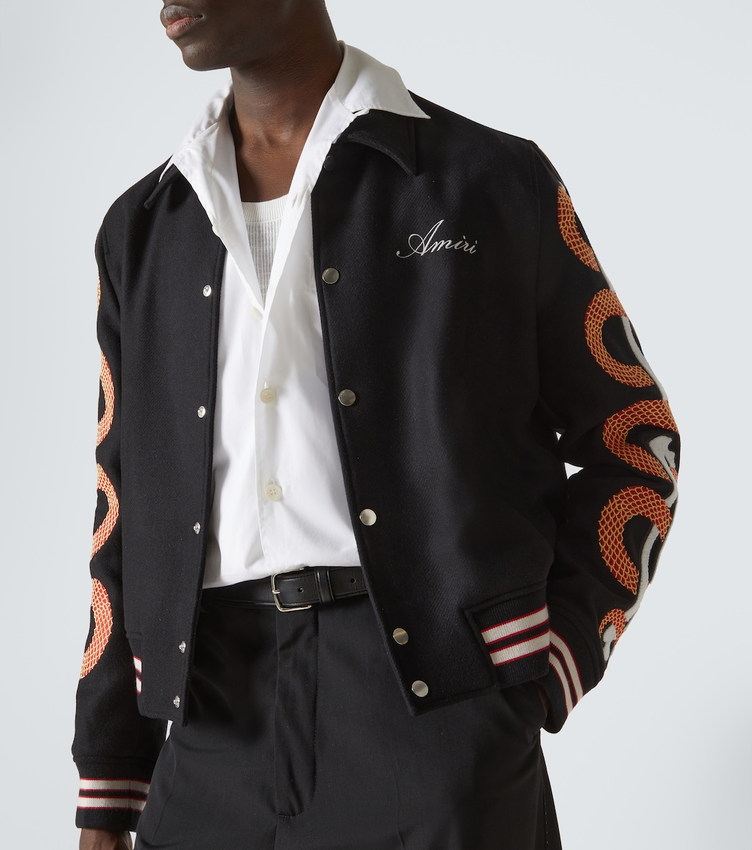Amiri Snake Bones wool-blend varsity jacket | Amiri