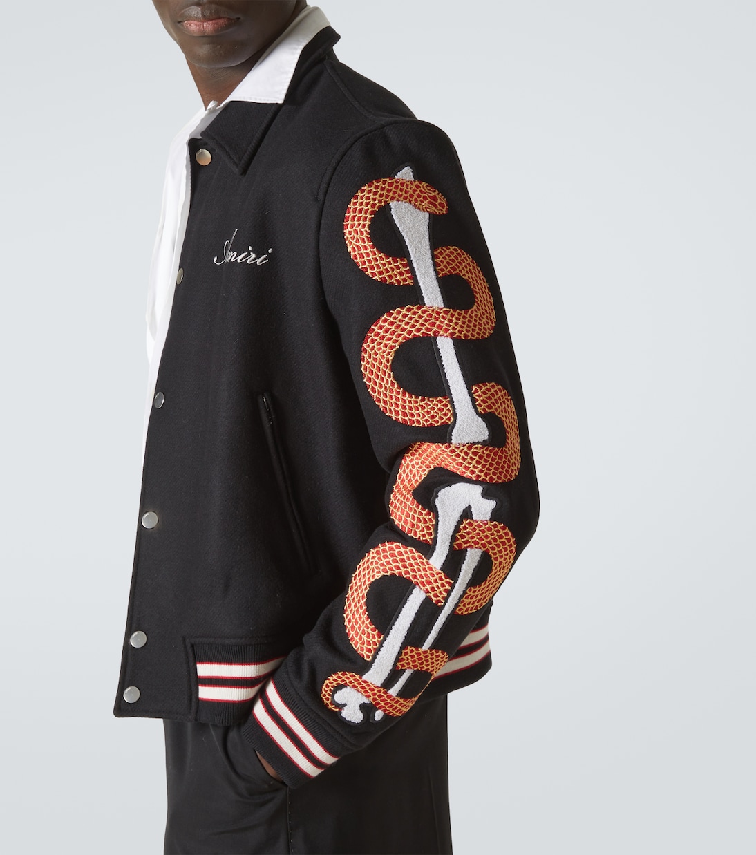 Amiri Snake Bones wool-blend varsity jacket | Amiri