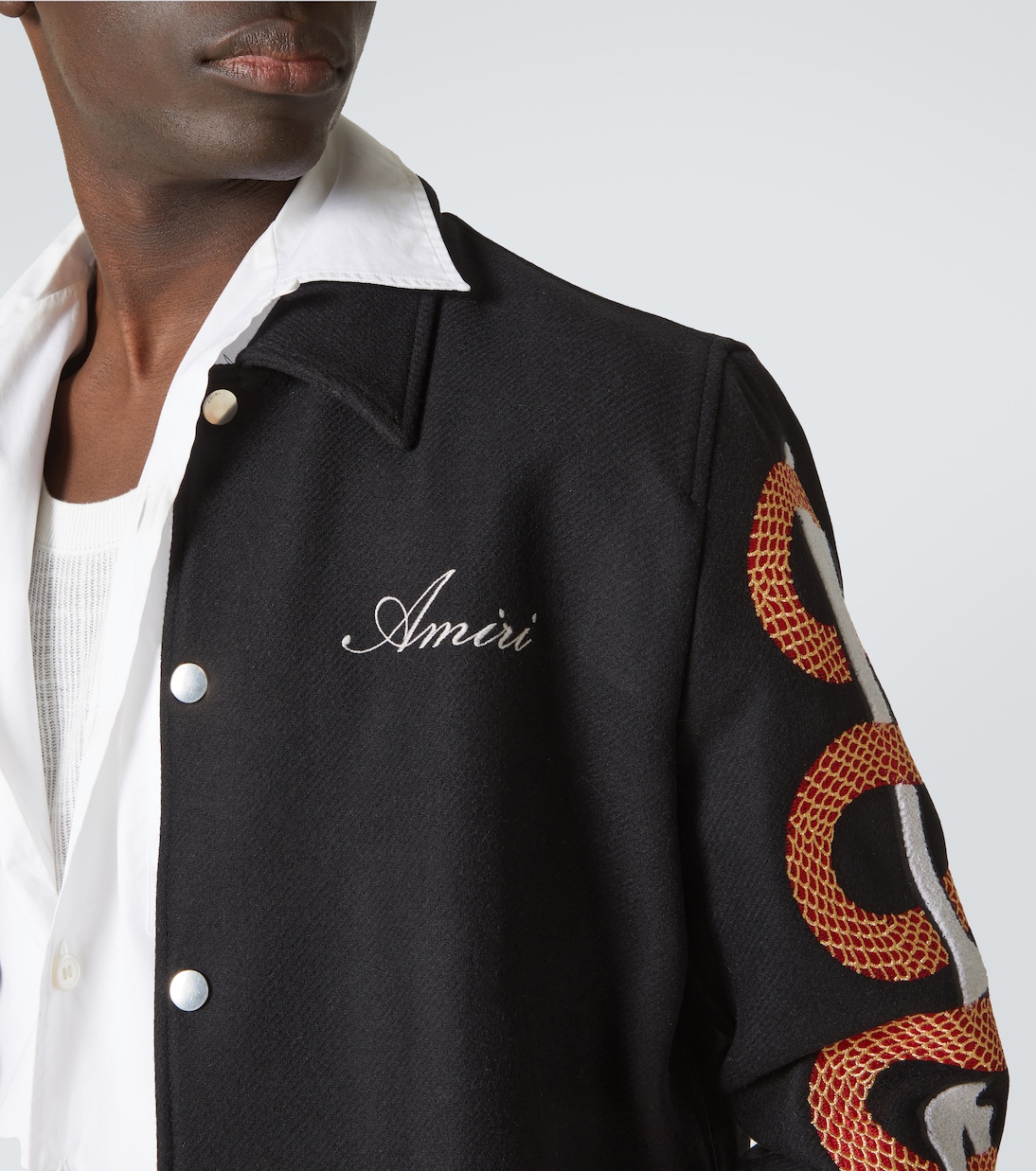 Amiri Snake Bones wool-blend varsity jacket | Amiri
