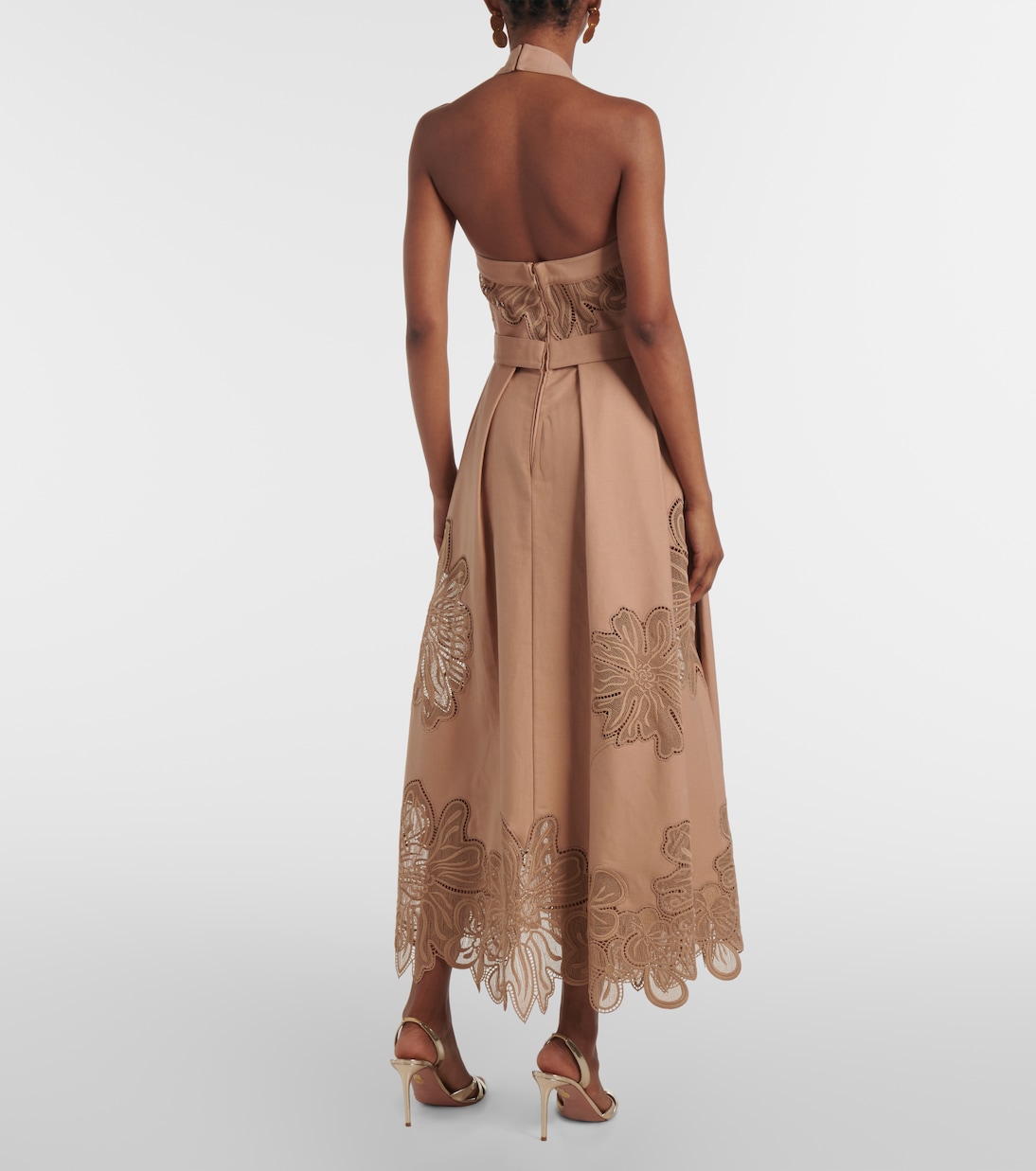 Abito midi in gabardine con ricamo | Elie Saab